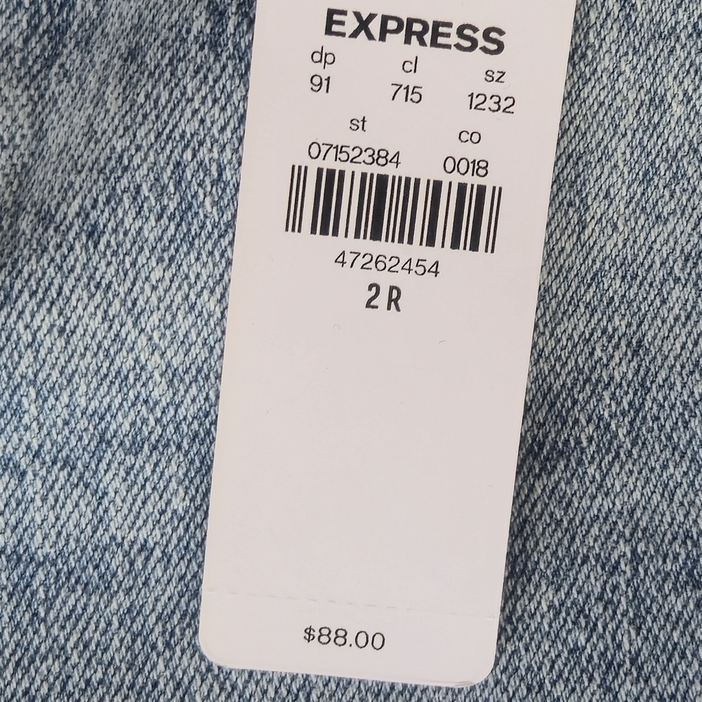 Express 70s Flare Mid Rise Stretch Light Blue Flare Jeans Size 2R - Picture 3 of 11